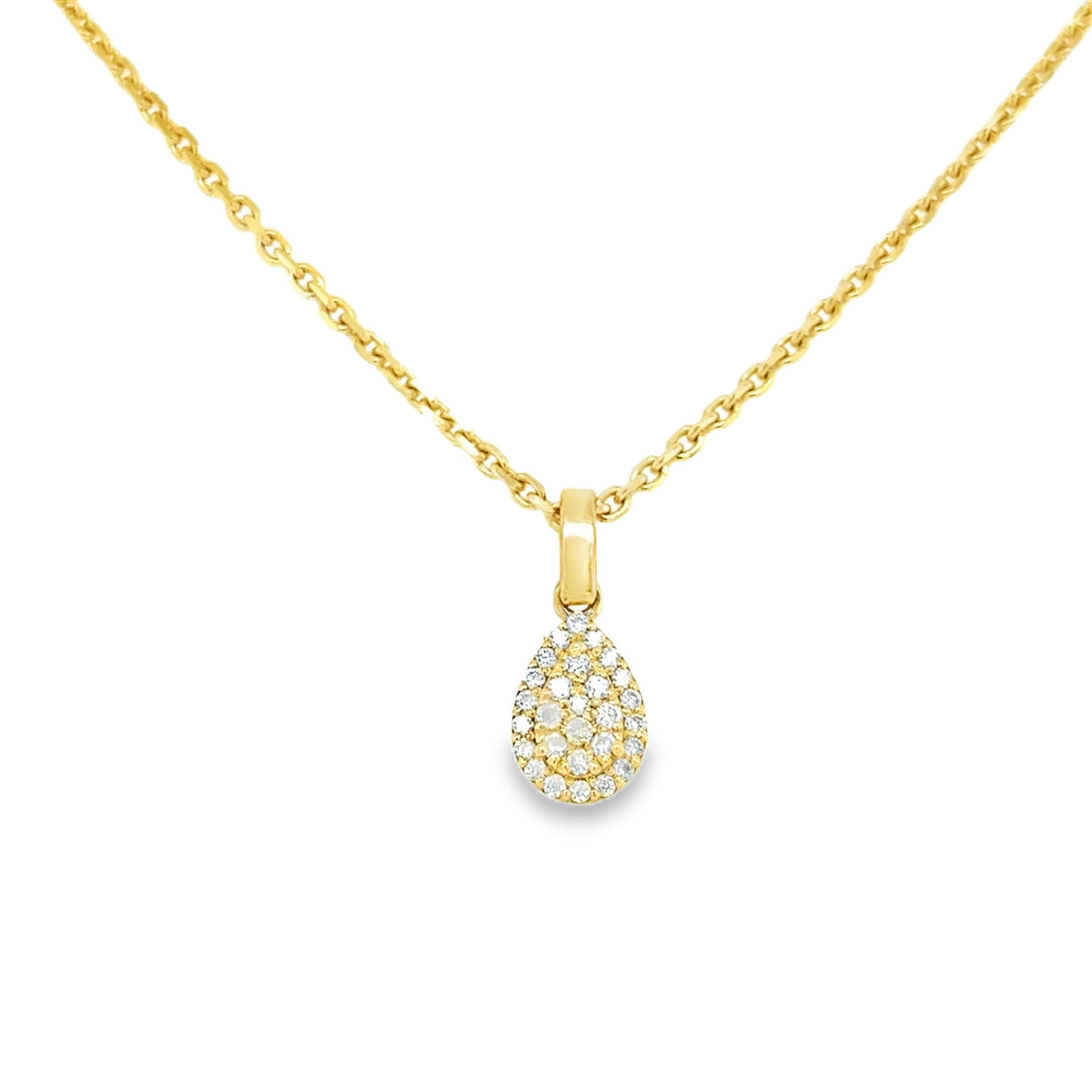 10ct Gold Lab Diamond Pear Shaped Cluster Pendant