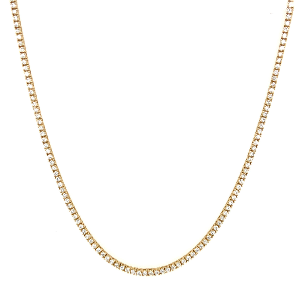 14ct Gold Lab-Grown Mini Diamond Tennis Necklace