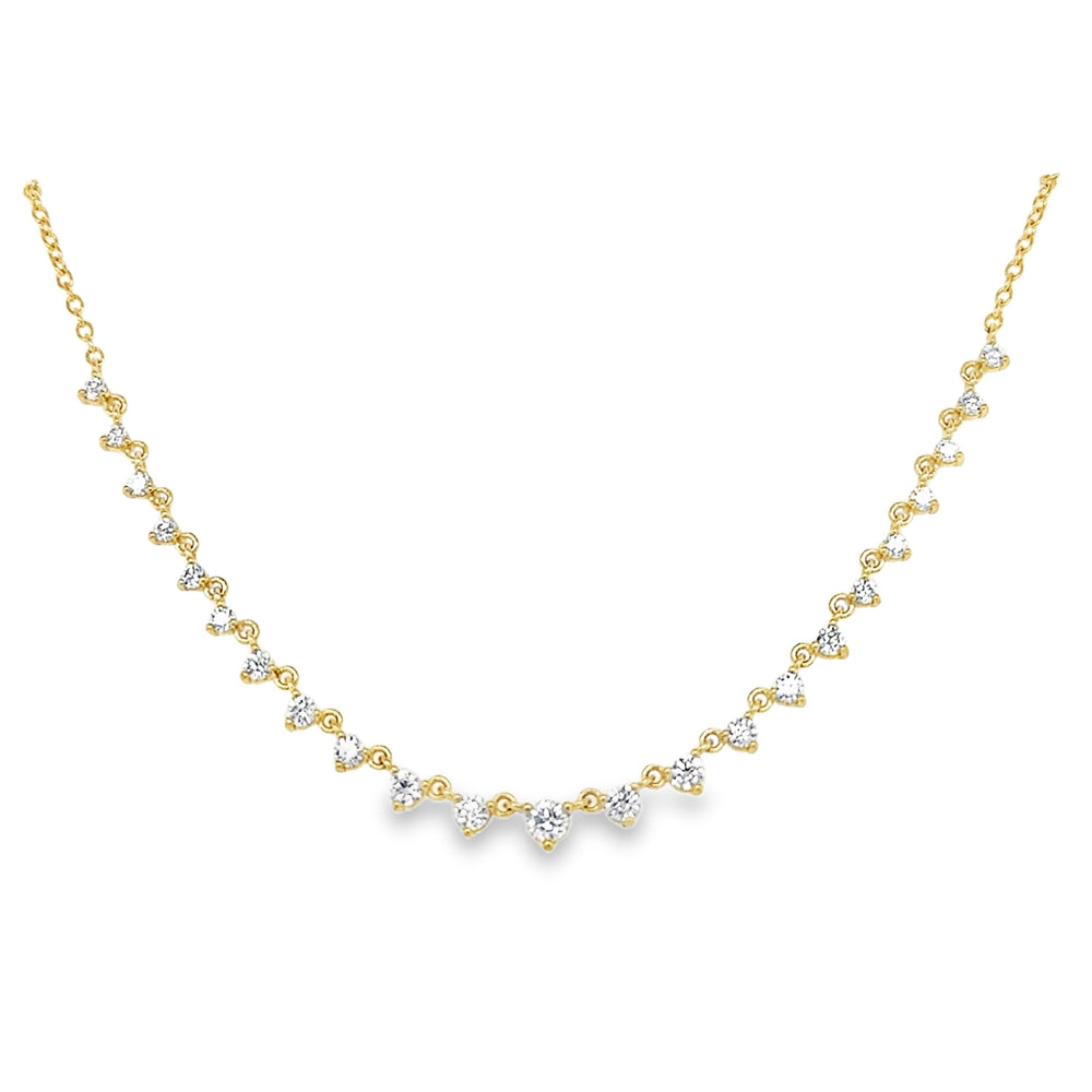 10ct Gold Lab Grown Graduated Diamond Necklace
