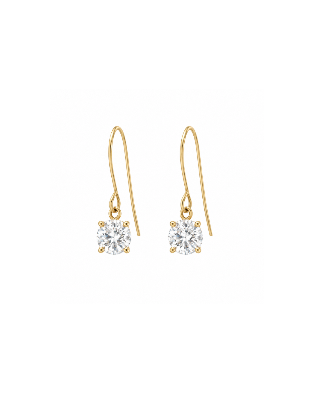 14ct Gold Lab Grown Diamond Hook Dangle Earrings
