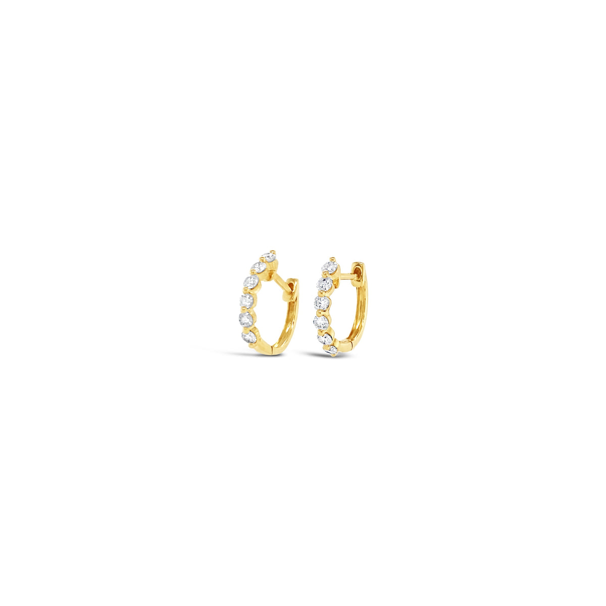 10ct Gold Lab-Grown Single Prong Diamond Huggies