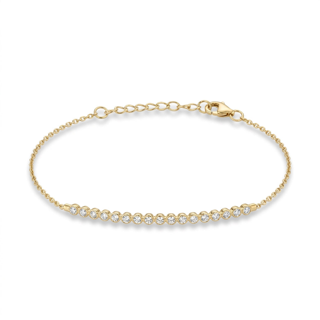 14ct Gold Diamond Half-Way Tennis Bracelet