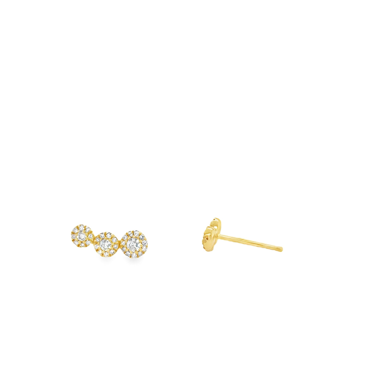 14ct Gold Diamond Halo Crawler Earrings