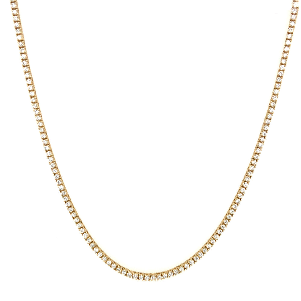 14ct Gold Lab-Grown Mini Diamond Tennis Necklace