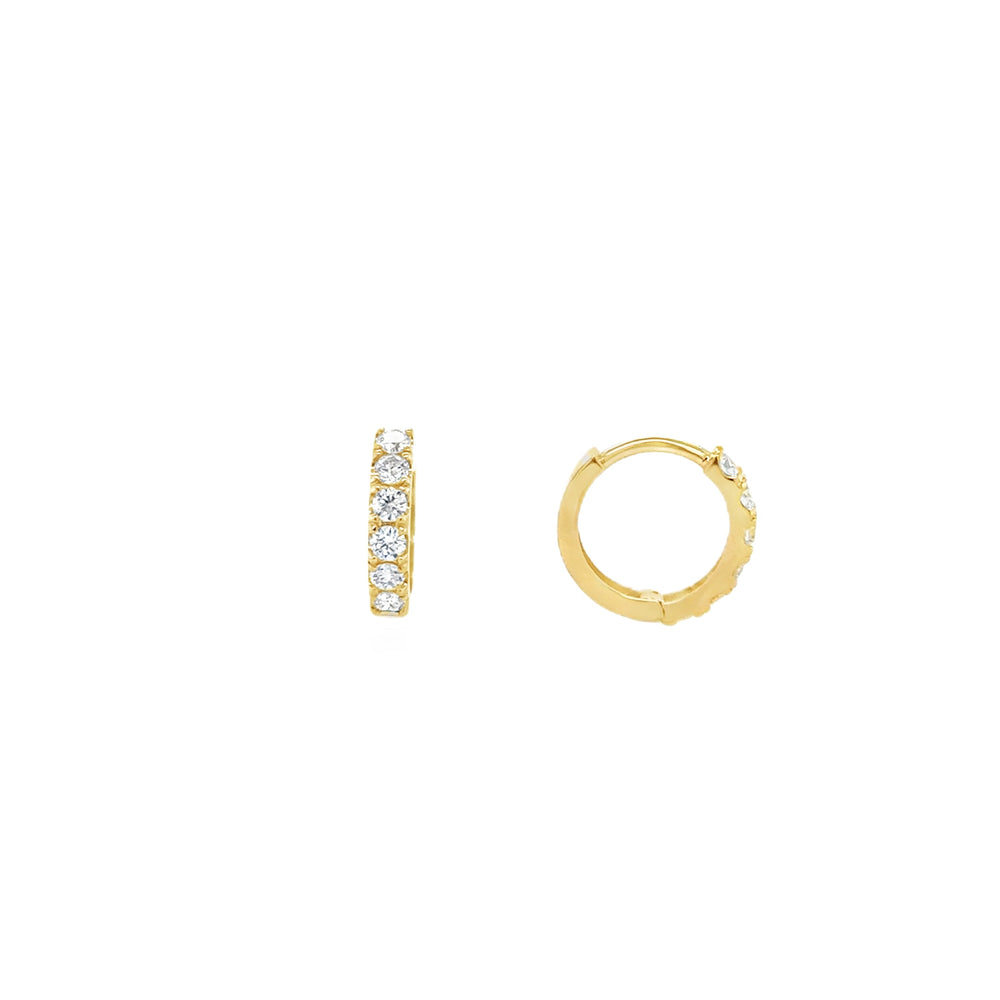 10ct Gold Lab Grown Medium Diamond Huggies