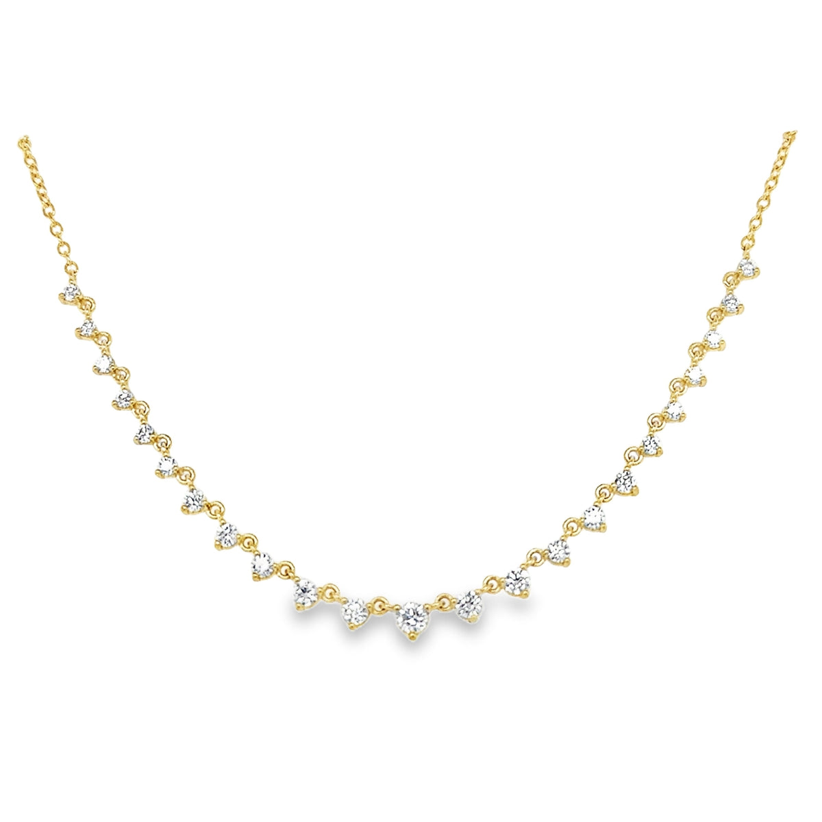 10ct Gold Lab Grown Graduated Diamond Necklace