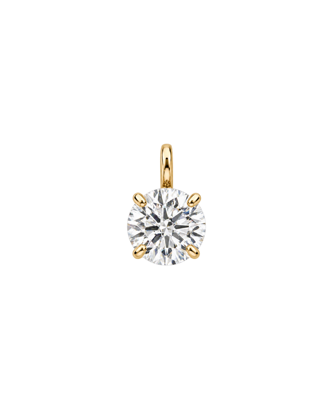14ct Gold Floating Lab-Grown Diamond Round Pendant