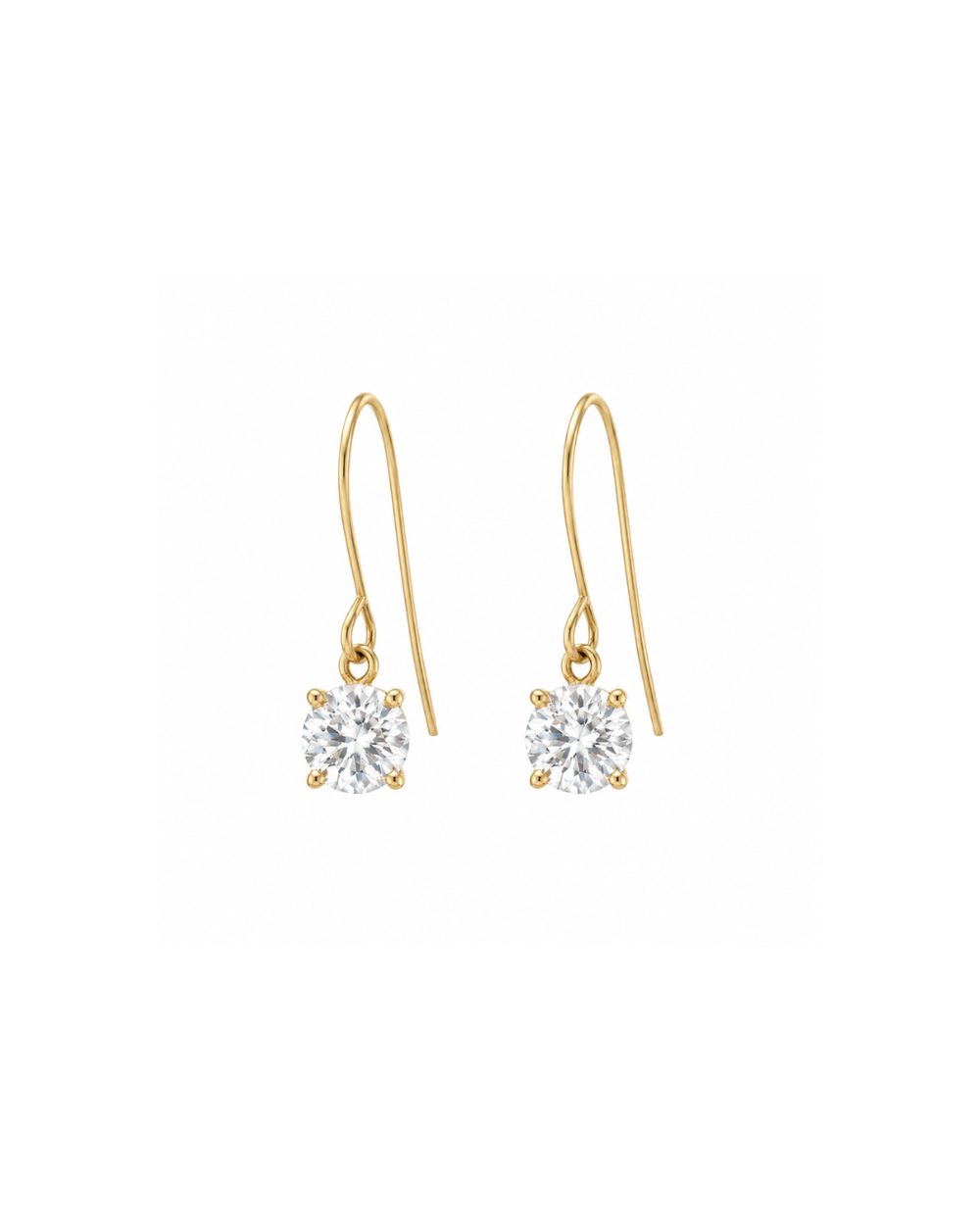 14ct Gold Lab Grown Diamond Hook Dangle Earrings
