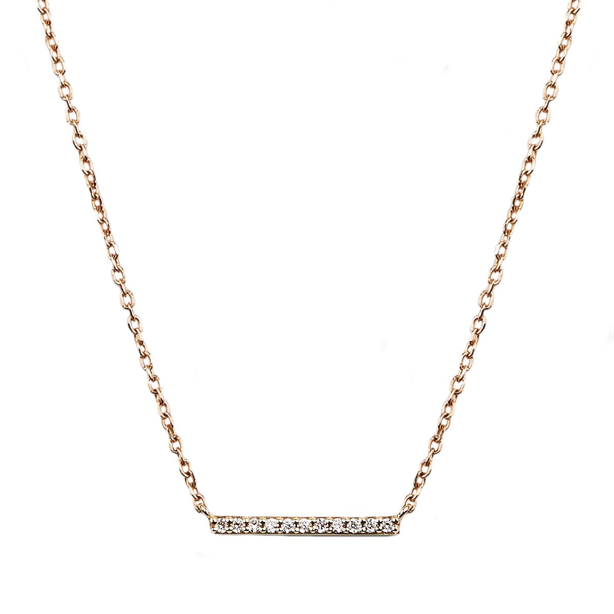 14ct Gold Mini Diamond Bar Necklace
