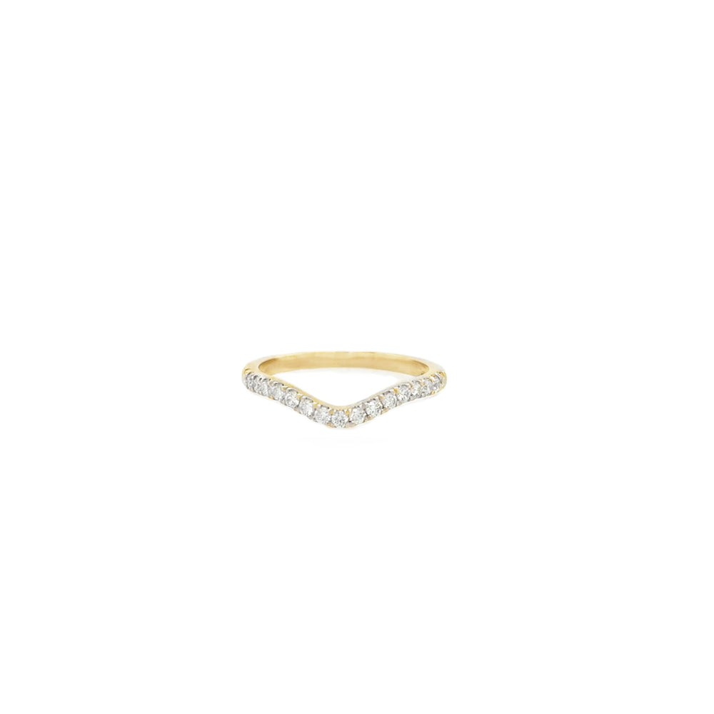 14ct Gold Diamond Curved Ring
