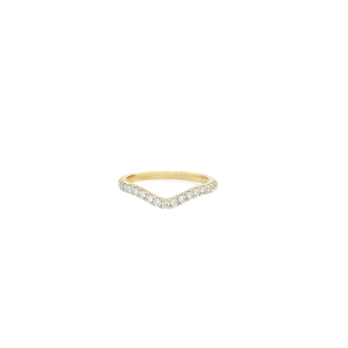 14ct Gold Diamond Curved Ring